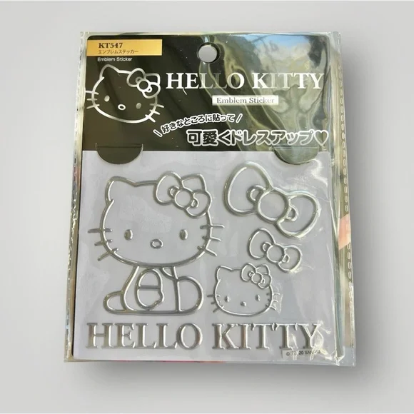 Sanrio Hello Kitty Kawaii Decal Cute Car Sticker Silver Gray KT547 Japan New - Picture 6 of 11
